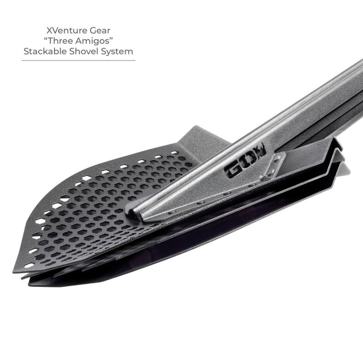 Go Rhino Xventure Gear Sharktooth Stackable Shovel - Textured Black - Bull Strap