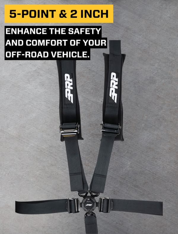 PRP 5.2 Harness(Cam-Lock, SFI Rated) - Black - Bull Strap