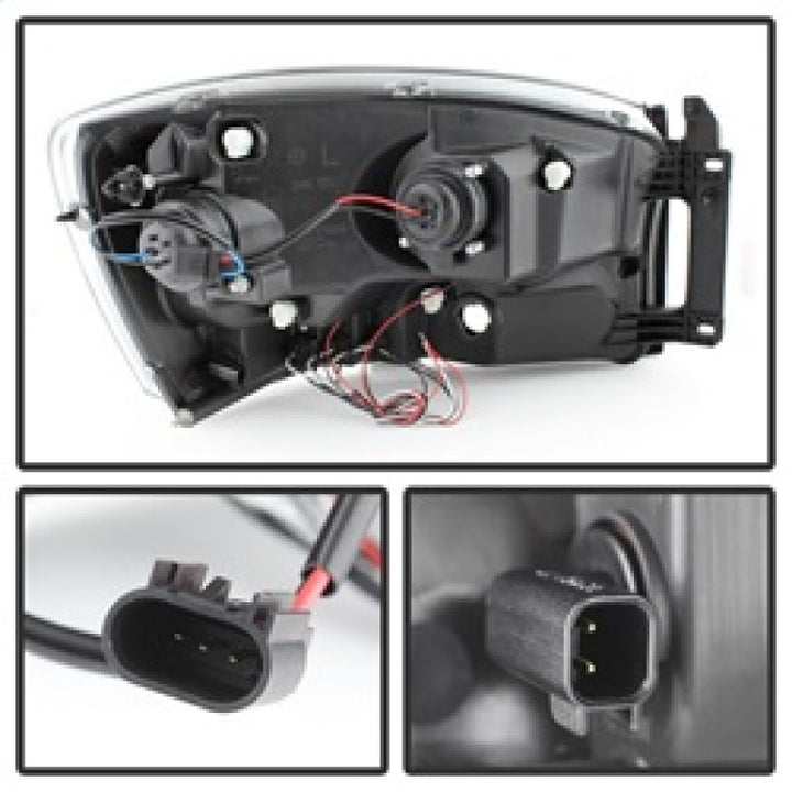 Spyder Dodge Ram 1500 06-08/Ram 2500 06-09 Projector Headlights LED Halo LED Chrm PRO-YD-DR06-HL-C - Bull Strap