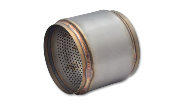 Vibrant SS Race Muffler 5in inlet/outlet x 5in long - Bull Strap