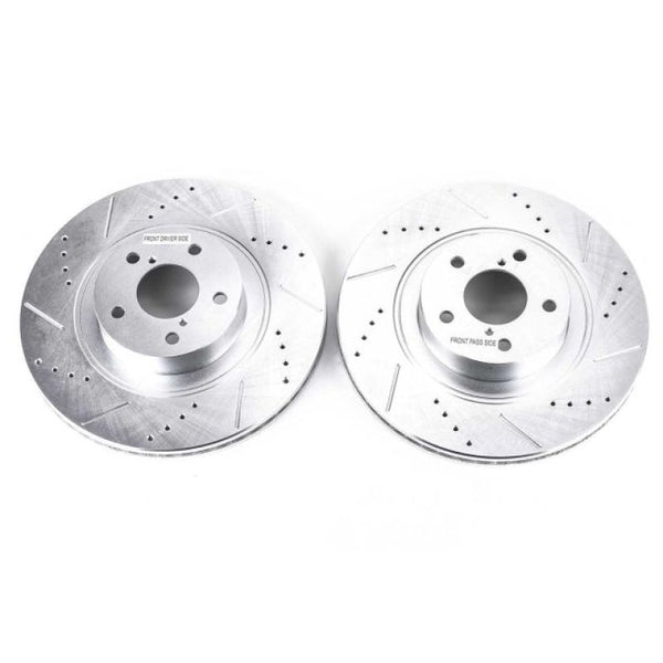 Power Stop 13-16 Scion FR-S Front Evolution Drilled & Slotted Rotors - Pair - Bull Strap