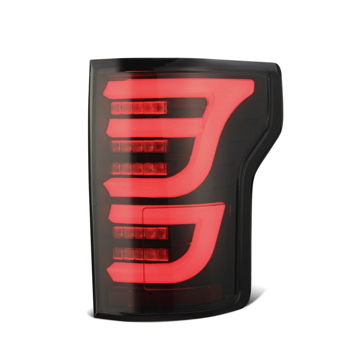 AlphaRex 15-20 Ford F150 Luxx-Series LED Tail Lights Alpha-Black - Bull Strap
