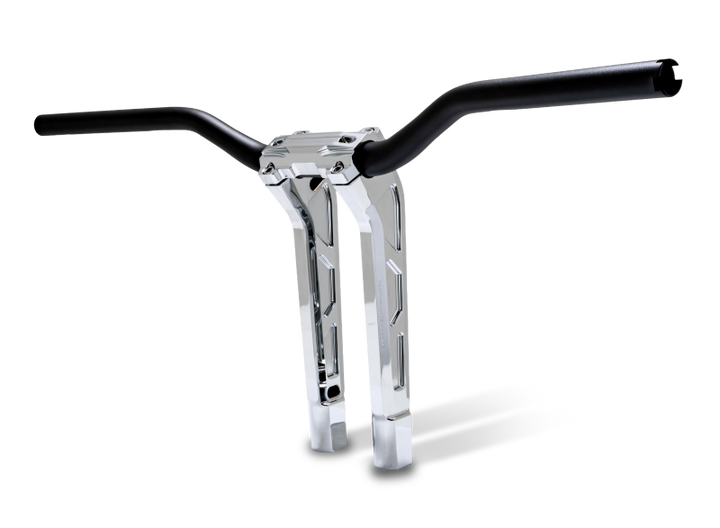 Performance Machine Phatbar H-Bar Assy, 11-1/2in Riser, 1-1/4in Bar, Int Wire, Gauge Mnt - Chrome - Bull Strap