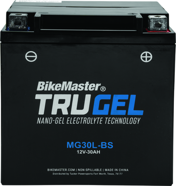 BikeMaster TruGel Battery - MG30L-BS - Bull Strap