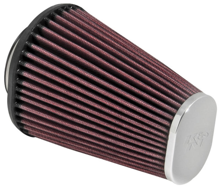 K&N Universal Clamp-On Air Filter 2-7/16in Flange 4-1/2x3-3/4in Base 3x2in Top 6in Height - Bull Strap