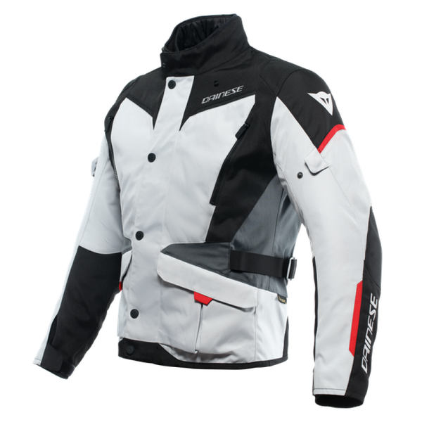 Dainese Tempest 3 D Dry Jacket Glacier Gray/Black/Lava Red Size - 54 - Bull Strap