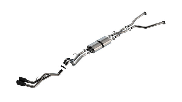 Borla 22-24 Toyota Tundra 3.4L V6 (Inc. Hyb.) Ext. Cab/STD Bed/145.7in WB ATAK Cat-Back - Blk Chrm - Bull Strap