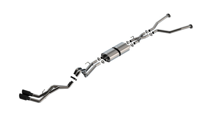 Borla 22-24 Toyota Tundra 3.4L V6 (Inc. Hyb.) Ext. Cab/STD Bed/145.7in WB ATAK Cat-Back - Blk Chrm - Bull Strap