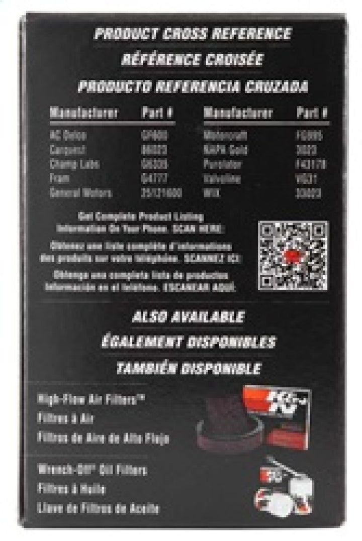 K&N Cellulose Media Fuel Filter 1.688in OD x 3.813in L - Bull Strap