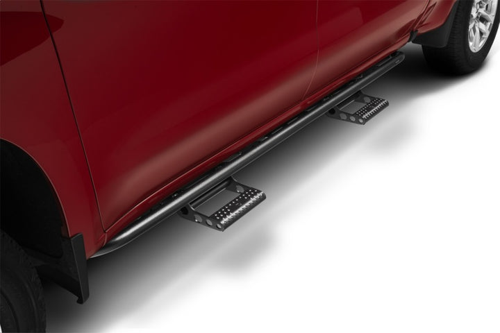 N-Fab RKR Step System 2019 Chevy/GMC 1500 Crew Cab - Cab Length - Tex. Black - 1.75in - Bull Strap