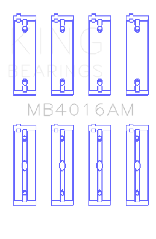 King Engine Bearings Mitsubishi 181CI 3.0L 6G72 V6 Main Bearing Set - Size STD - Bull Strap