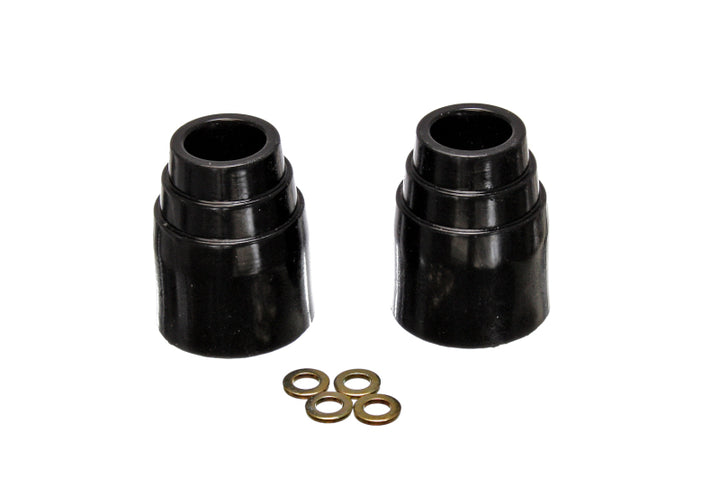 Energy Suspension 3-1/8in Bumpstop Set - Black - Bull Strap