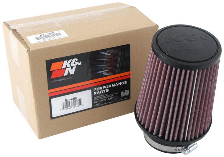 K&N Universal Clamp-On Air Filter 3in FLG 5in B 4in T 6in H - Bull Strap