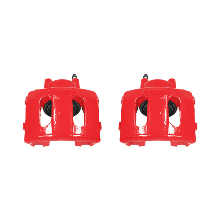 Power Stop 90-01 Jeep Cherokee Front Red Calipers w/o Brackets - Pair - Bull Strap