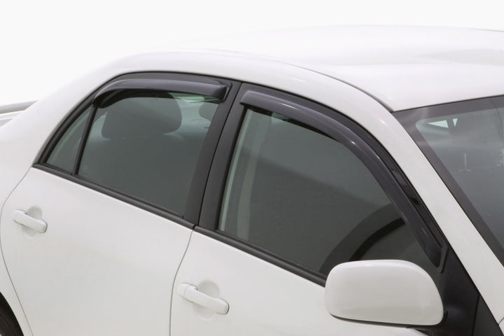 AVS 09-13 Toyota Corolla Ventvisor In-Channel Front & Rear Window Deflectors 4pc - Smoke - Bull Strap