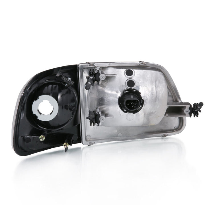 ANZO 1997-2003 Ford F-150 Crystal Headlight G2 Clear With Parking Light - Bull Strap