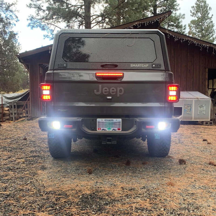 Oracle Jeep Gladiator JT Rear Bumper LED Reverse Lights w/ Plug & Play Harness - 6000K - Bull Strap