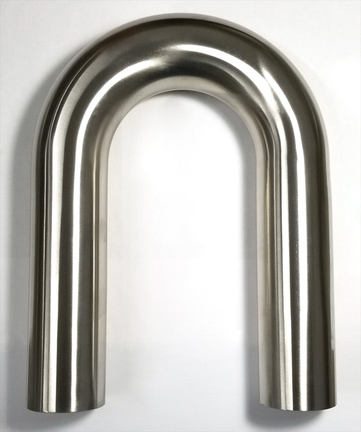 Stainless Bros 3in Diameter 1.5D / 4.5in CLR 180 Degree Bend 6in Leg / 6in Leg Mandrel Bend - Bull Strap