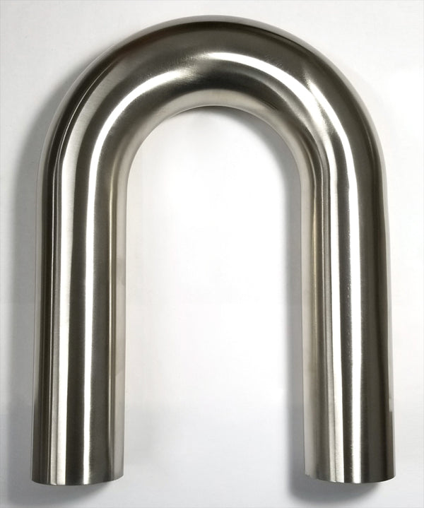 Stainless Bros 2.25in Diameter 1.5D / 3.375in CLR 180 Degree Bend 6in Leg / 6in Leg Mandrel Bend - Bull Strap