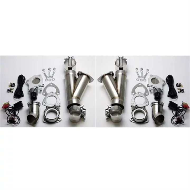 Granatelli 3.0in Stainless Steel Electronic Dual Exhaust Cutout w/Slip Fit & Band Clamp - Bull Strap