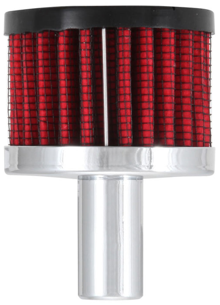 K&N Steel Base Crankcase Vent Filter .625in Vent OD x 2in OD x 1.5in Height - Bull Strap
