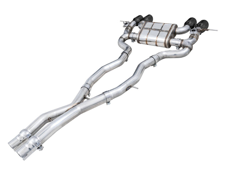 AWE SwitchPath Catback Exhaust for BMW G8X M3/M4 - Diamond Black Tips - Bull Strap