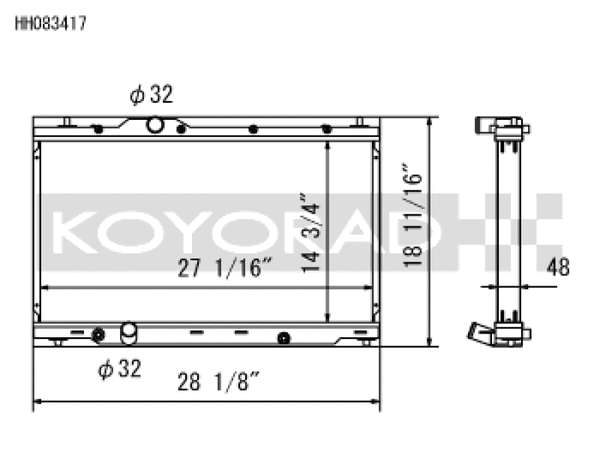 Koyo 2017 Honda Civic Type-R Radiator - Bull Strap
