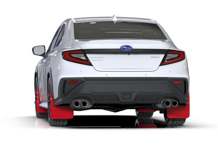 Rally Armor 22-25 Subaru WRX Red UR Mud Flap w/Black Logo - Bull Strap