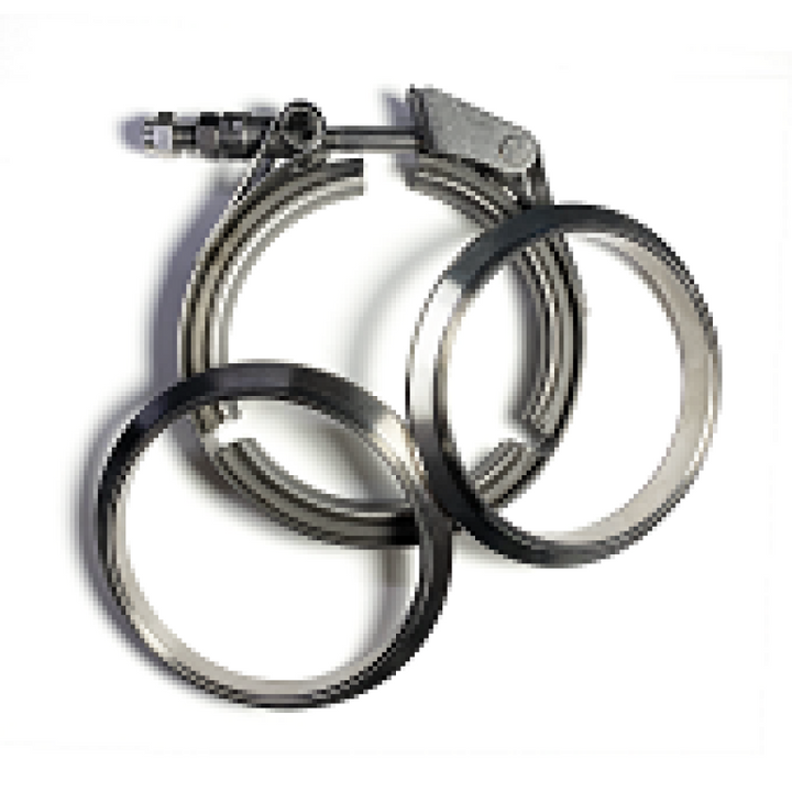 Stainless Bros 3.0in SS304 V-Band Quick Release Clamp Assembly (2 Flanges/1 Clamp) - Bull Strap
