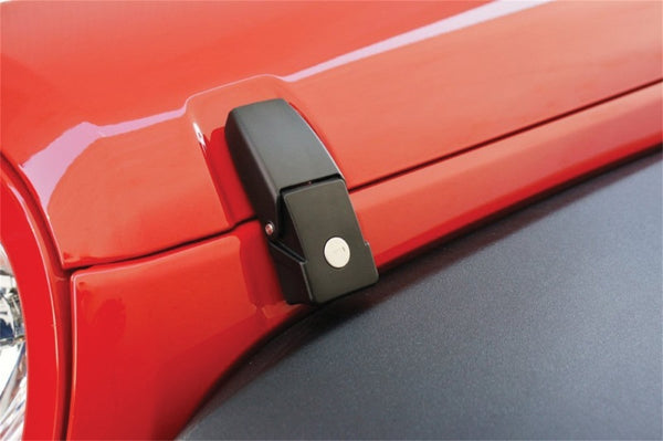 Rampage 2007-2018 Jeep Wrangler(JK) Hood Catch Locking - Black - Bull Strap