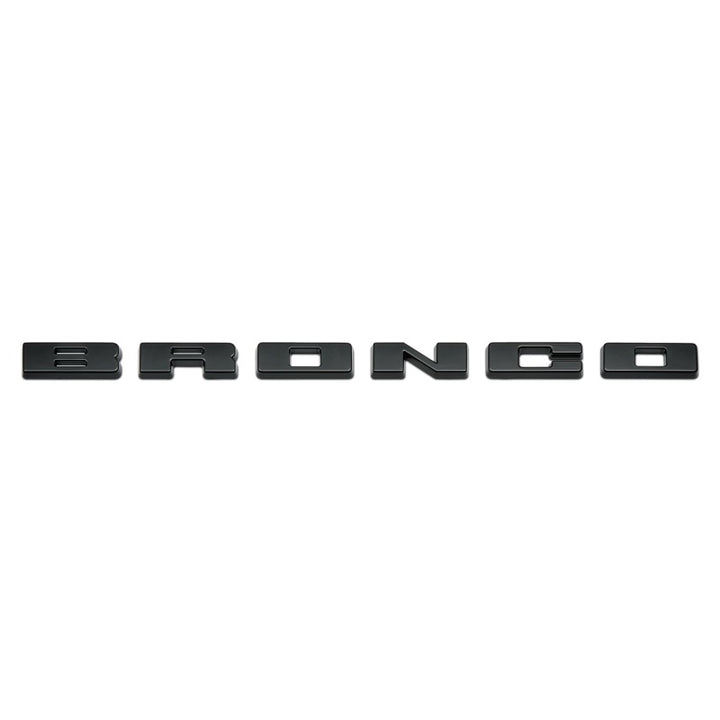 Ford Racing 2021+ Bronco Grille Lettering Overlay Kit - Black - Bull Strap
