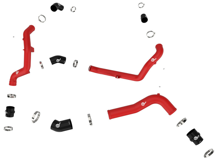 aFe 22-23 Ford Explorer BladeRunner Aluminum Hot and Cold Charge Pipe Kit - Red - Bull Strap