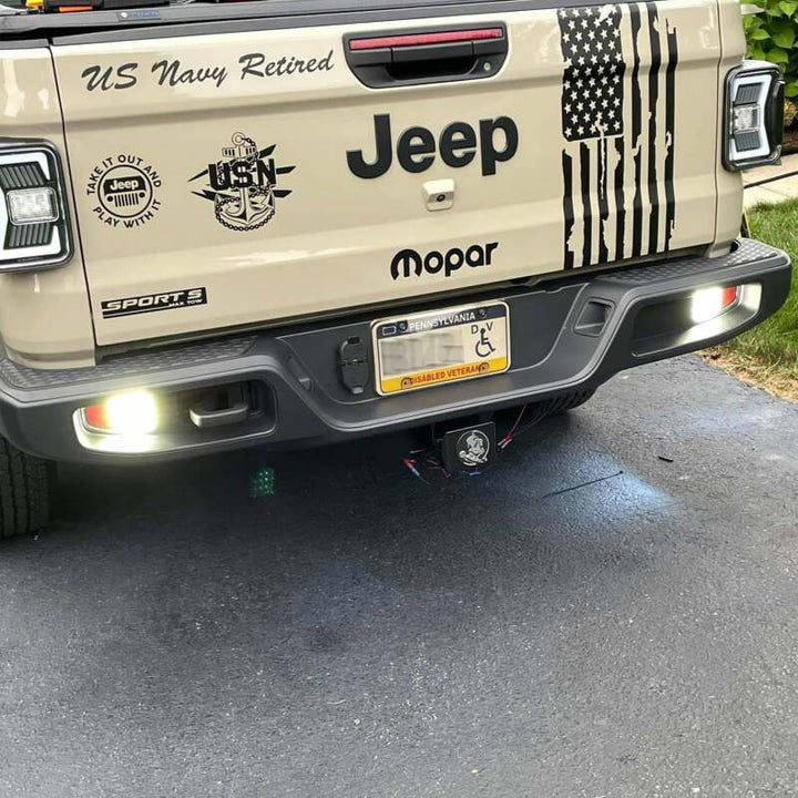 Oracle Jeep Gladiator JT Rear Bumper LED Reverse Lights w/ Plug & Play Harness - 6000K - Bull Strap