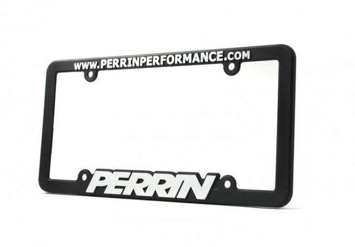 PERRIN License Plate Frame - Black w/White Lettering - Bull Strap