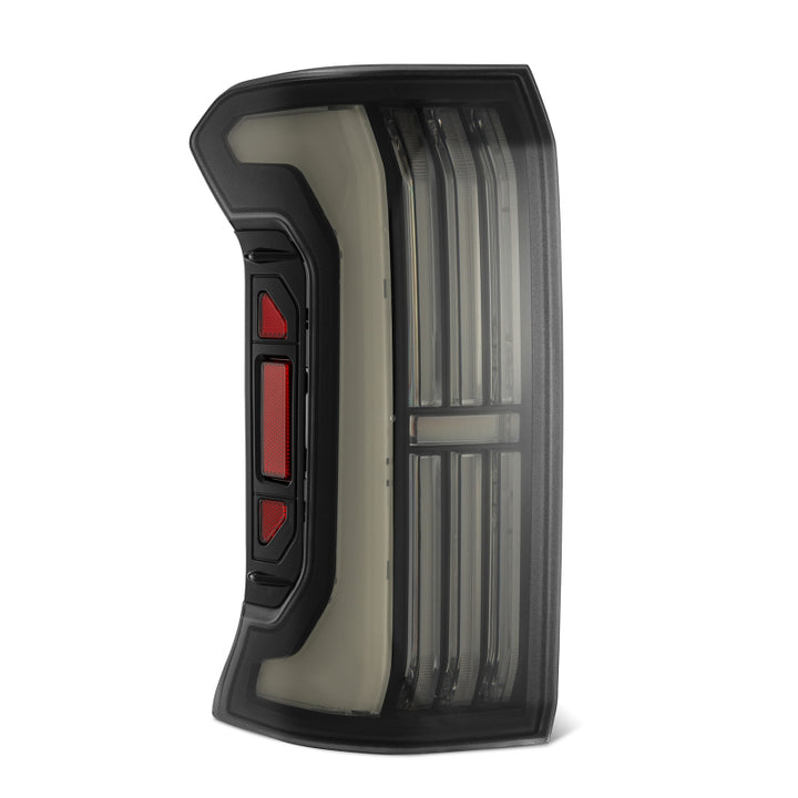 AlphaRex 24-25 Toyota Tacoma NOVA-Series LED Prismatic Tail Lights - Alpha-Black - Bull Strap