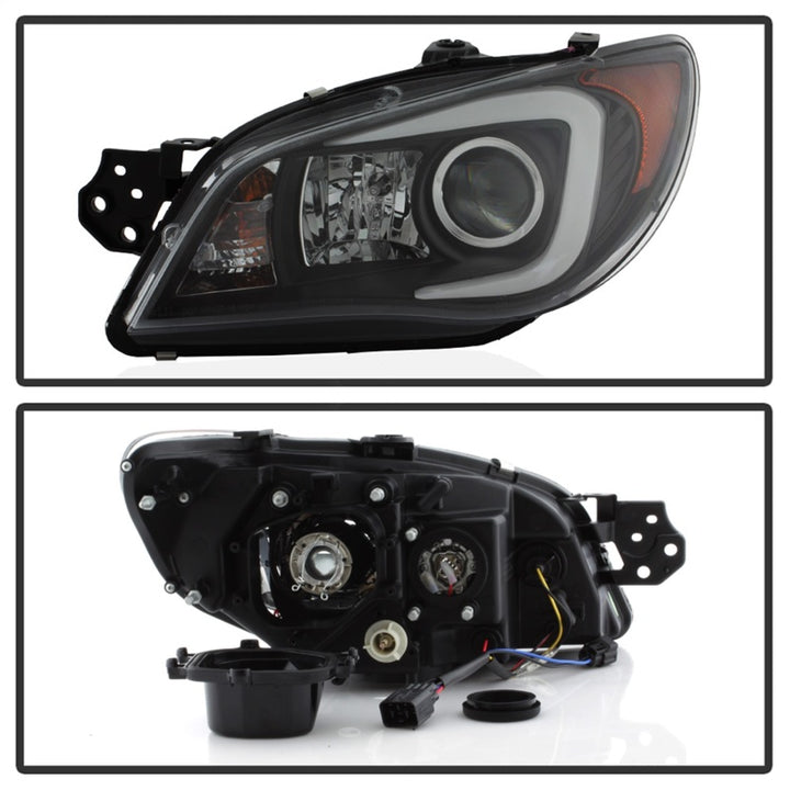 Spyder Subaru WRX 06-07 Projector Headlights - HID Model Only - Black PRO-YD-SWRX06-HID-LBDRL-BK - Bull Strap