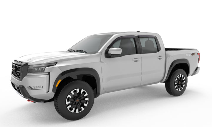 AVS 2022 Nissan Frontier (Crewcab Pickup) Ventvisor Outside Mount Window Deflectors 4pc - Smoke - Bull Strap