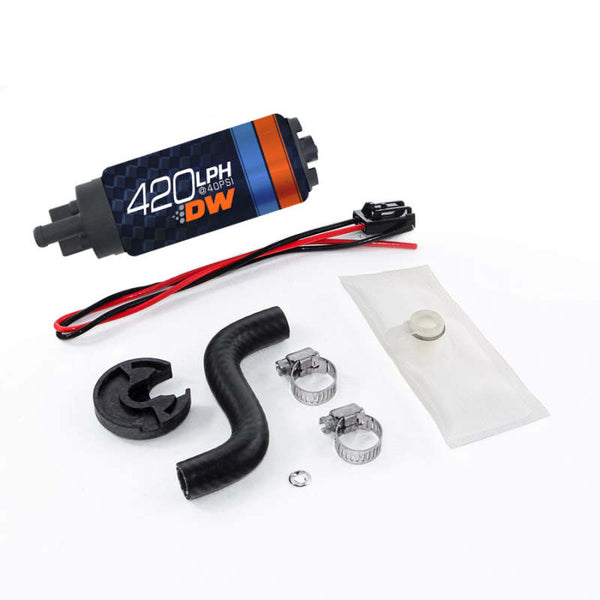 Deatschwerks DW420 Series 420lph In-Tank Fuel Pump w/ Install Kit For 85-97 Ford Mustang - Bull Strap