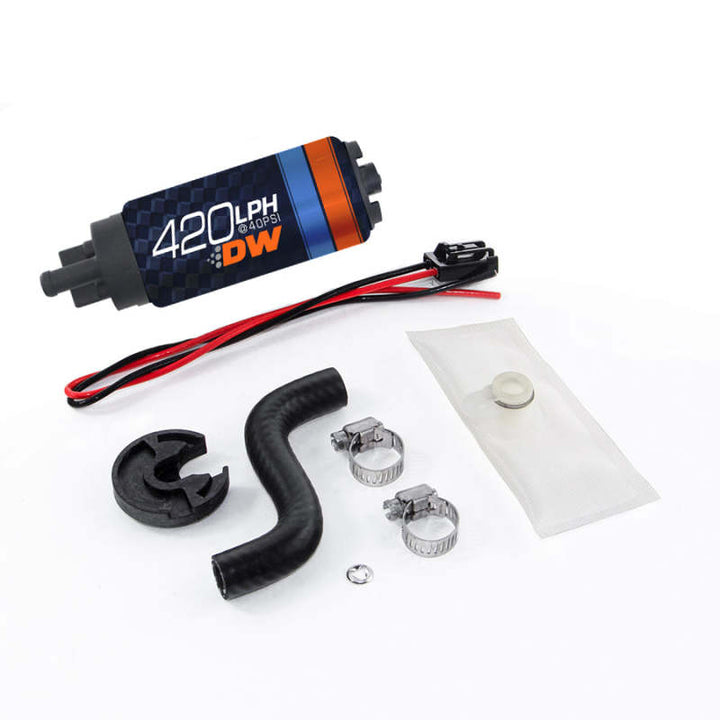 Deatschwerks DW420 Series 420lph In-Tank Fuel Pump w/ Install Kit For 85-97 Ford Mustang - Bull Strap