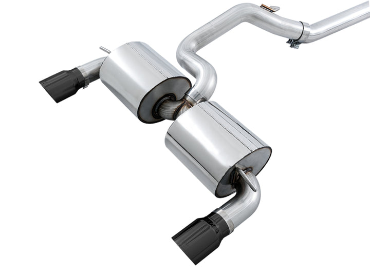 AWE Tuning Ford Focus RS Touring Edition Cat-back Exhaust - Resonated - Diamond Black Tips - Bull Strap