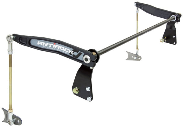 RockJock TJ/LJ Antirock Sway Bar Kit Rear Bolt-On Mounts: Weld-On Axle Tab Forged Arms - Bull Strap