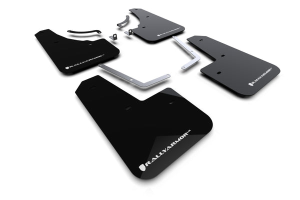 Rally Armor 23-25 Mazda CX-50 (Will Not Fit CX-5) Black UR Mud Flap W/White Logo - Bull Strap