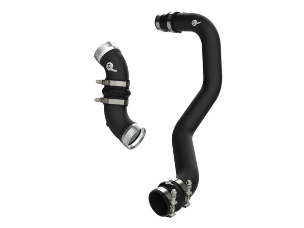aFe 06-10 GM Diesel Trucks V8 6.6L BladeRunner Aluminum Hot & Cold Charge Pipe Kit - Black - Bull Strap