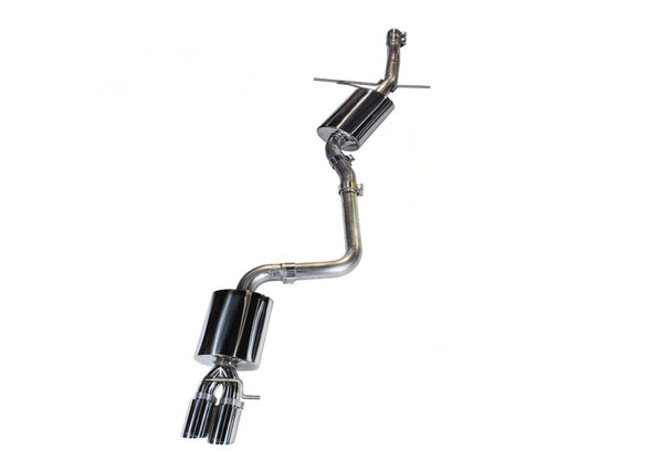 AWE Tuning Audi B8 A4 Touring Edition Exhaust - Single Side Diamond Black Tips - Bull Strap