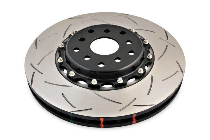 DBA 04-07 STi/2017 BRZ w/Perf. Pkg. 10 Hole Front Slotted 5000 Series 2/PC Rotor Assembled w/Blk Hat - Bull Strap