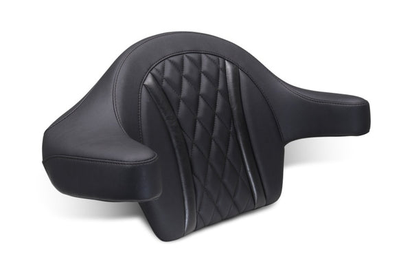 Mustang 23-25 Harley CVO Road Glide (ST) Deluxe Diamond Ext Arm Wrap-around Backrest Black - Bull Strap