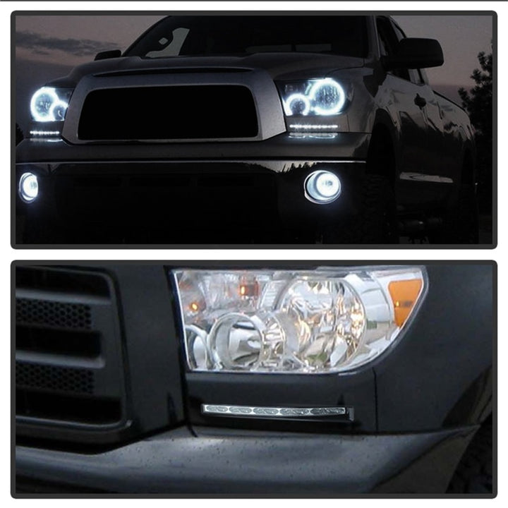 Spyder Toyota Tundra 07-13 Daytime LED Running Lights wo/switch Silver FL-DRL-TTU07-SIL - Bull Strap