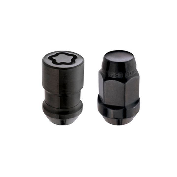 McGard 5 Lug Hex Install Kit w/Locks (Cone Seat Nut / Bulge) M12X1.5 / 3/4 Hex / 1.45in. L - Black - Bull Strap