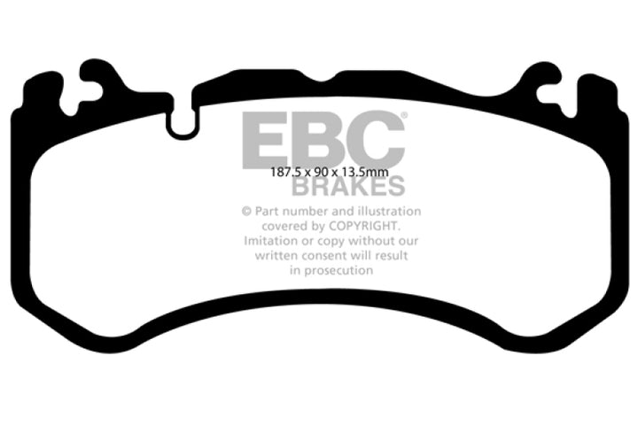 EBC 08-13 Mercedes-Benz C63 AMG (W204) 6.2 Redstuff Front Brake Pads - Bull Strap