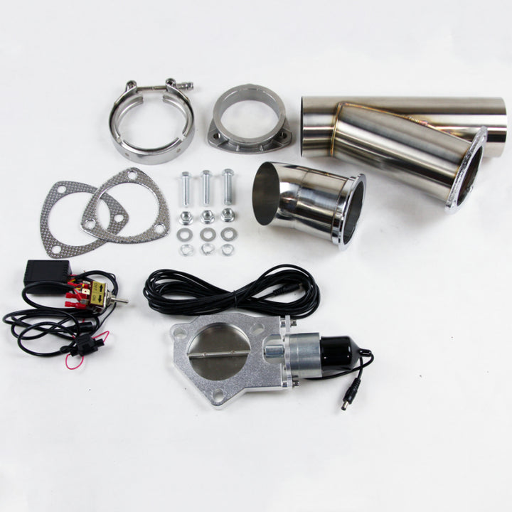Granatelli 3.0in Stainless Steel Electronic Exhaust Cutout - Bull Strap